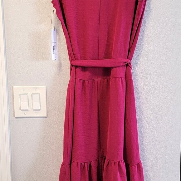 🆕 Liz Claiborne Midi Dress Madrid Rose Red NWT Reetail $69 - Picture 12 of 13